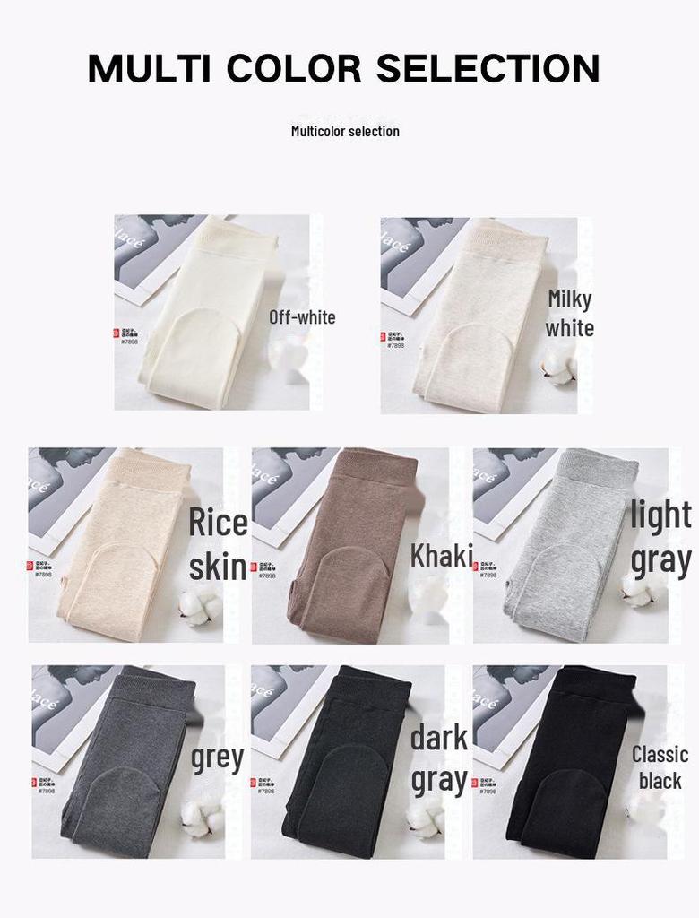 "Damen High-Waist Schlankmachende Baumwoll-Leggings - Grau, Vielseitig für Frühling und Herbst"