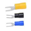 300PCS SV1.25-4+SV2-4+SV5.5-4 Insulated Fork Spade Terminals Black Blue Yellow Practical U Type Wire Connector
