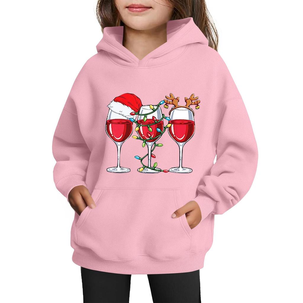 Sweatshirts For Teen Girls Hoodies Long Sleeve Drawstring Pullover Cute Printed Oversized Hoodie Christmas