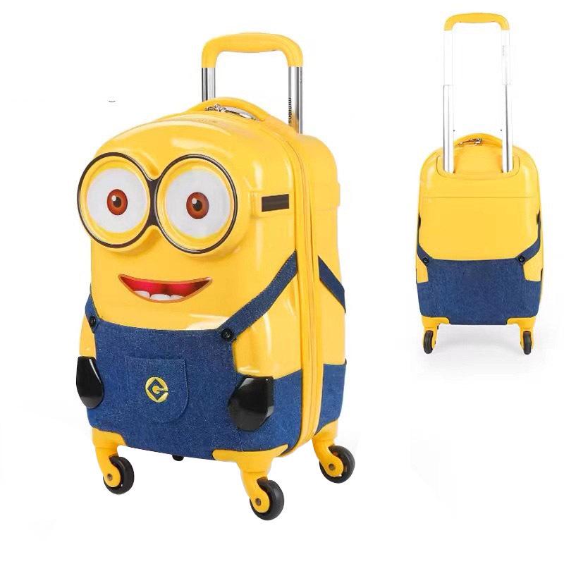 18" Kufřík Minion Cartoon na palubu - Tmavě modrý džínový pro děti i dospělé