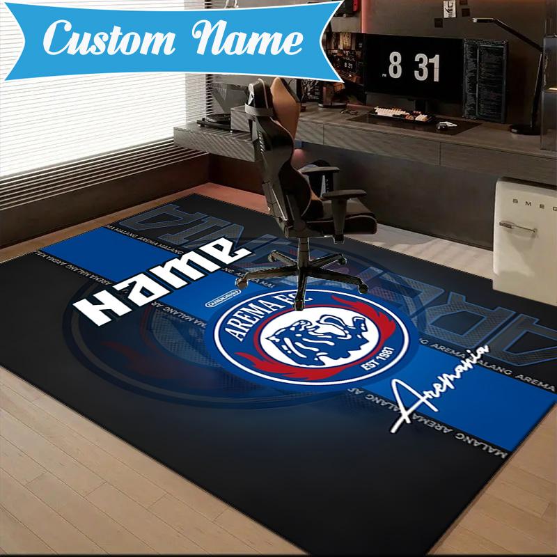 Custom Name AREMA Crest Design Rug Game Carpet, Floor Mat for Bedroom Living Room Entryway Rug, Home Decor Idea Gift for Christmas birthday