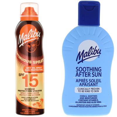 Malibu Dry Oil Spray SPF15 175ml + After Sun Balm 200ml