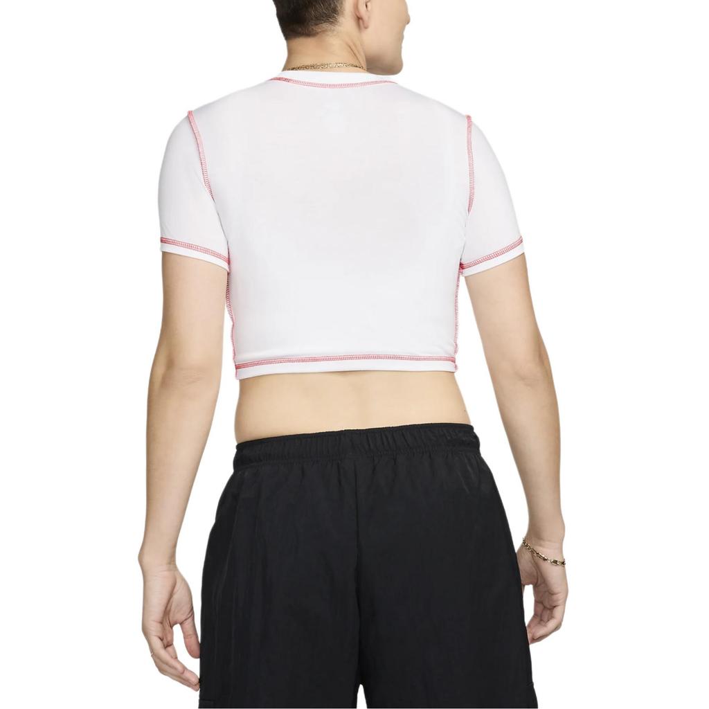 Nike Sportswear Chill Knit Slim Fit Short Sleeve T-Shirt Women Tops White HJ6529-100