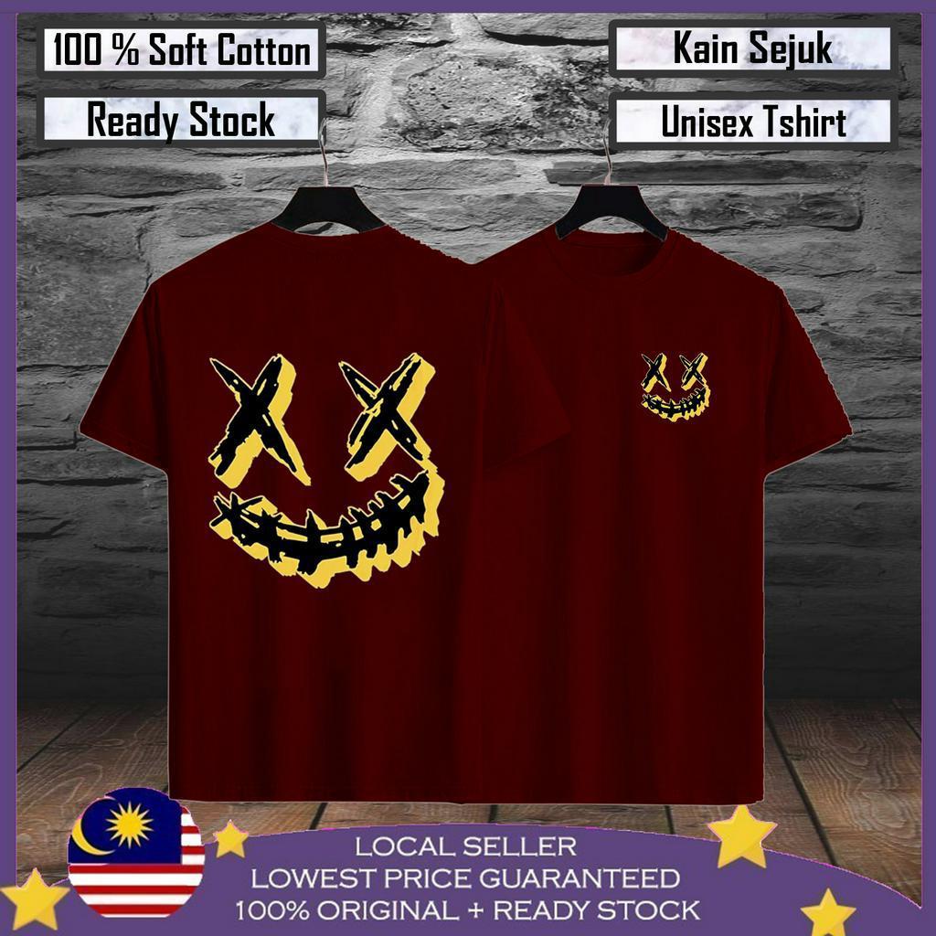Premium Cotton Yellow XX Smile Baju Viral Lelaki Men T shirt 100% Cotton Baju Tshirt Lelaki Baju Perempuan