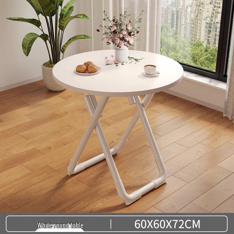 Portable Round Folding Table for Home, Dining, Outdoor, or Rental Rooms - Compact and Versatile.