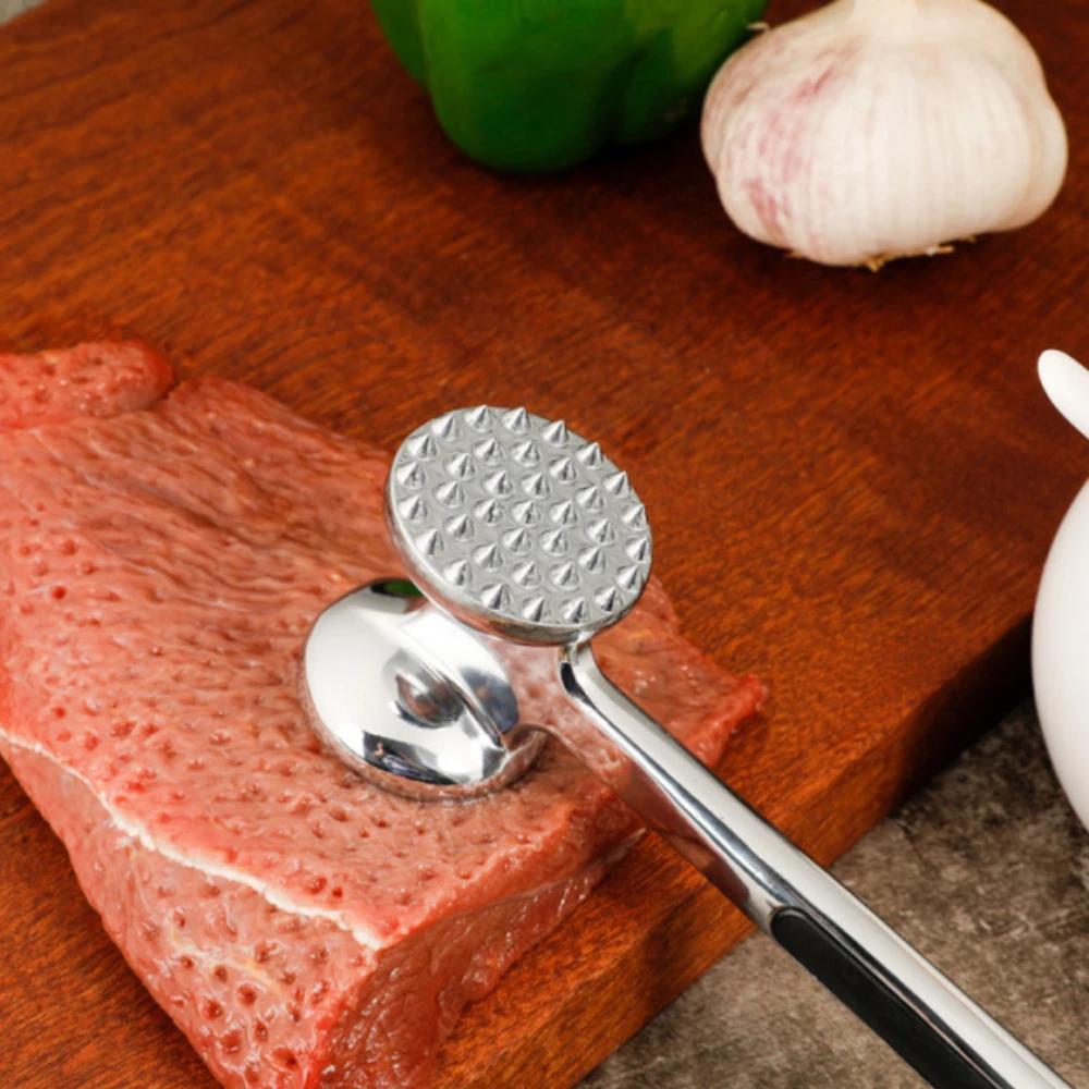 Profession Meat Hammer Portable Loose Tool Meat Tenderizer Needle Dual-Sided Meat Mallet with Rubber Comfort Grip Handle