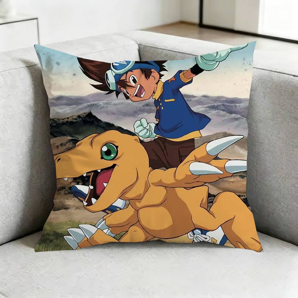 DigimonN AAnime Pillow Case Square DoubleSided Sofa Cushion Cover Bedroom Bedside Pillow Gift