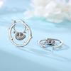S925 Silver Simple Colored Stone Hoop Earrings For Women Fashion Versatile Jewelry Accessories