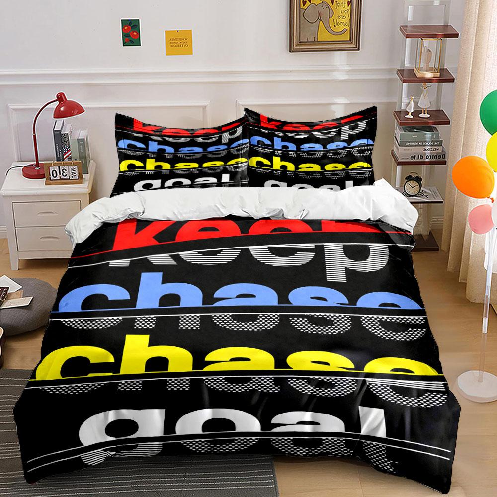 Bold motivational text pattern. Bedding sets Duvet cover sets Duvet covers Pillowcases(1* Duvet Cover 2* Pillowcases without duvet insert)