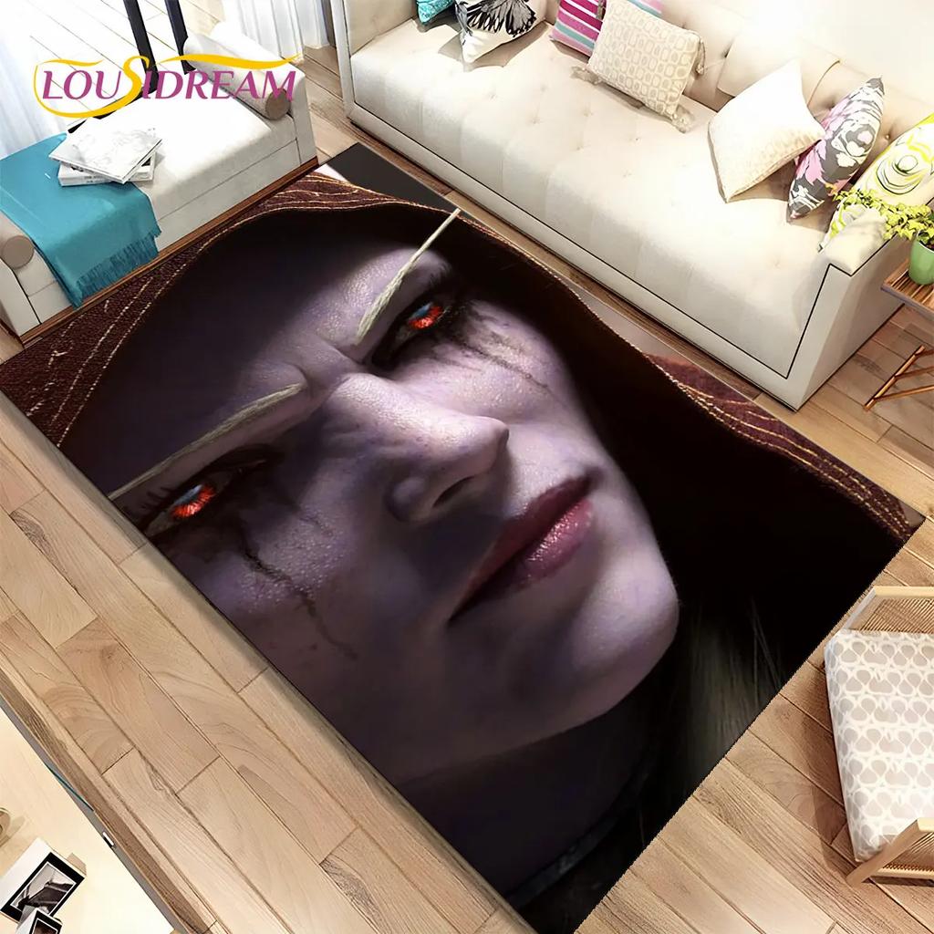 World of Warcraft, WOW, Game Gamer-Bereichsteppich, Teppichteppich für Wohnzimmer, Schlafzimmer, Sofa, Fußmatte, Dekoration, rutschfeste Kinder-Bodenmatte, 3D