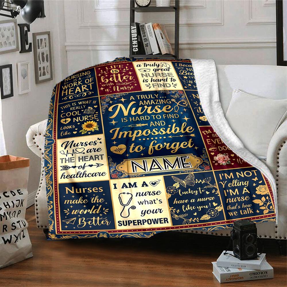 Nurse'S Legacy Blanket Personalized Name Soft Warm And Versatile For Sofa Bed Office And Travel Machine Washable Comfortable In All Seasons Best