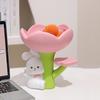 Prato de Joias Flor de Primavera Coelho Fofo Tulipa Flor Bandeja para Bijuterias Resina Anel Porta-Chaves Tigela para Decoração de Casamento Penteadeira Mesa de Jantar