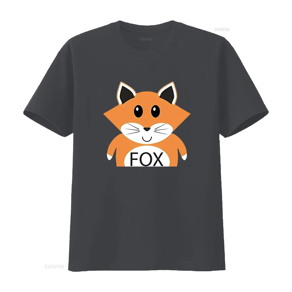 FOX American Retro  Womens T Shirt Black X Large vintage Washed Top For Everyday Wear fashion Comfortable Unisex Casual
