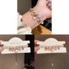 Light Luxury Zircon Artificial Pearl Flower Heart Pendant Bracelet For Women Gift