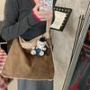 Fashion casual tote bag women's 2025 winter new large-capacity suede shoulder bag college student class women's bag