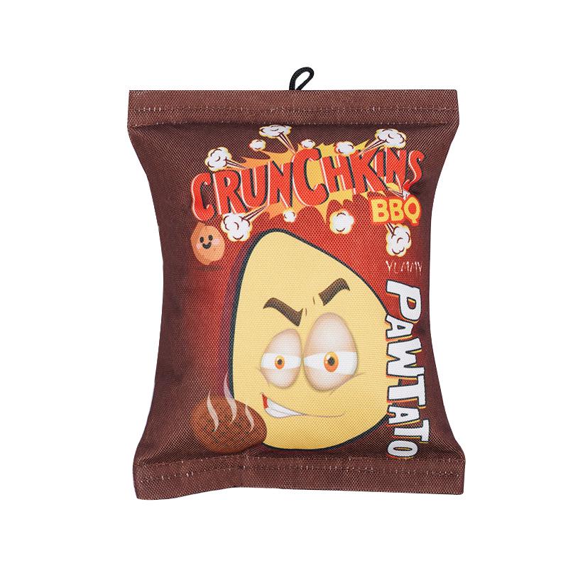 Interactive Crinkle Chip Dog Toy - Durable, Teething & Boredom Relief for Small/Medium Dogs