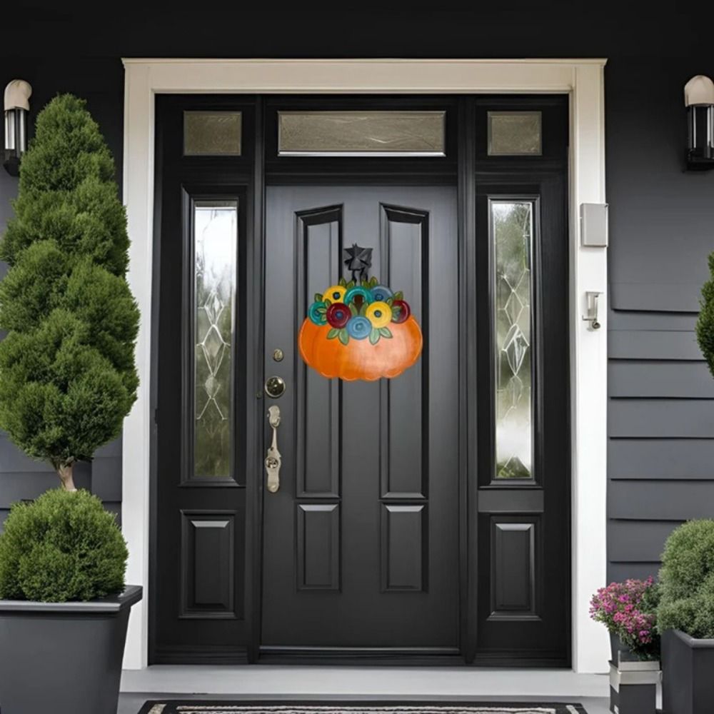 With Rope Wooden Pumpkin Door Plate Reusable Halloween Hanging Ornaments  Layout Decor