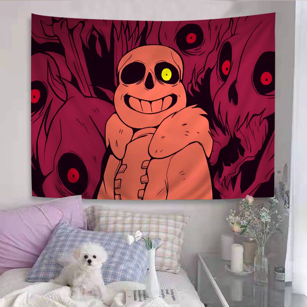 Undertale Barevná tapiserie na zeď Hippie Květinové koberce na zeď Dekorace do koleje Nástěnné umění Dekor