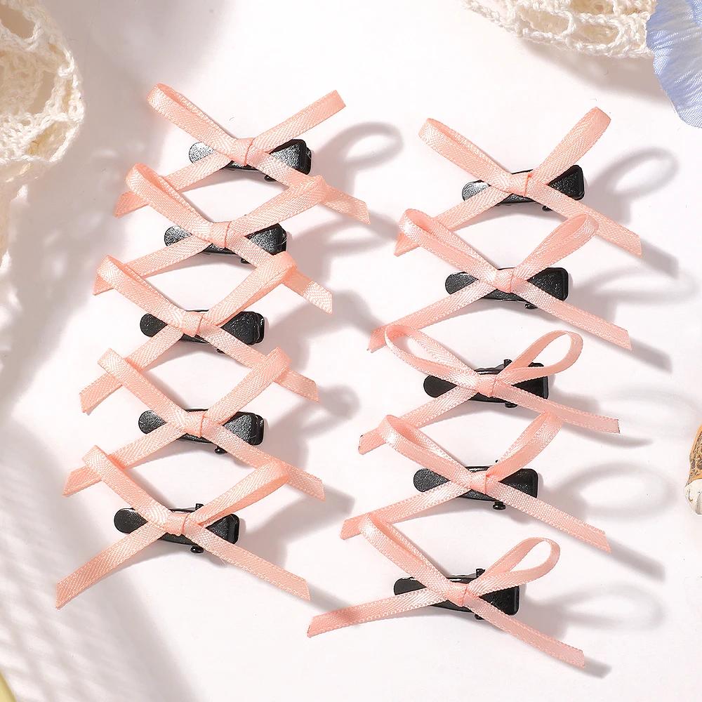 LOVEKIKI 10Pcs Mini Hair Bows Clip Women Girls Y2k Ins Style Dress Up Hair Bangs Clips Party Colorful Ribbon Hairgripes Headwear