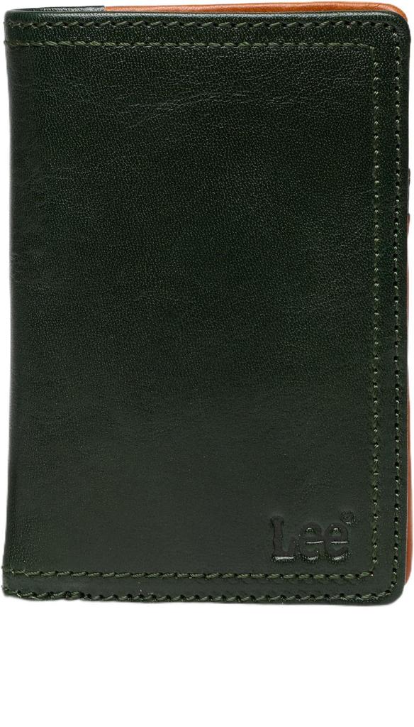 Lee Falcon Large Zippered Bifold Wallet with Double Holds and Electronic Made of Premium Italian Product Green Stitching, Coins, Cards, Bills, Money,