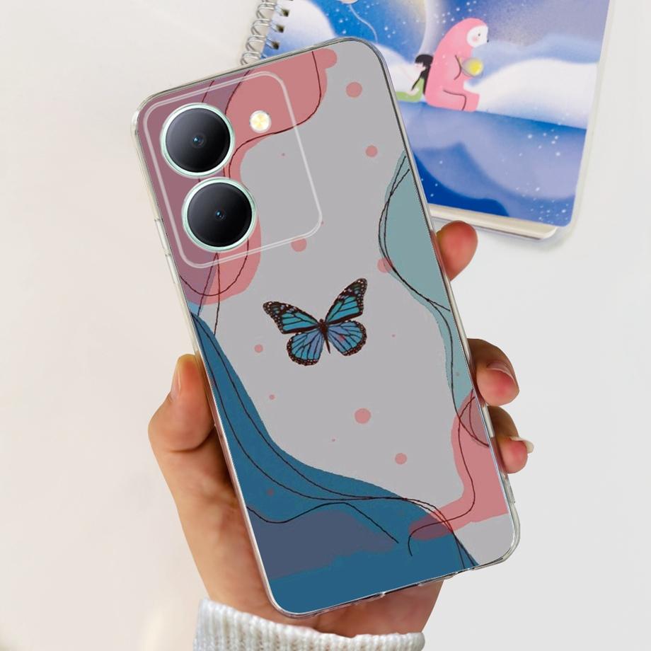 For Vivo Y78 Case Vivo Y78 Plus 5G Soft TPU Silicone Capa Coque For Vivo V29 Lite V2244 Back Cover Lovely Cat Cartoon Girly Etui
