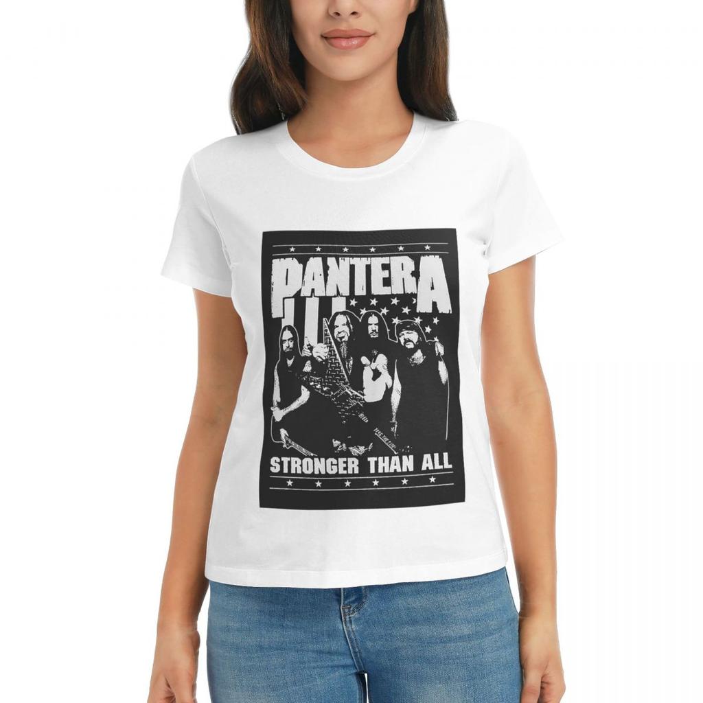 Women TShirt Pantera Heavy Metal Band Summer Short Sleeve Tees Round Neck Cotton T Shirts Clothes Tops Streetwear