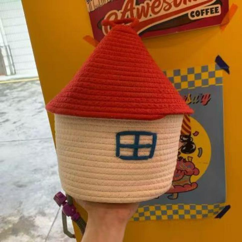 Creative Round Rope Basket by Brand Small Versatile Storage Bin, Natural, Decorative, Ideal for Toy Storage, Home Kitchen Organization, Shelf Baskets