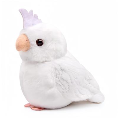 Peluche Cacatua Lilizzhoumax, Uccello Realistico, Molto Morbido, Giocattolo per Bambina, Regalo di Natale per Bambini, Decorazione per la Casa (Bianco, alto 14 cm)