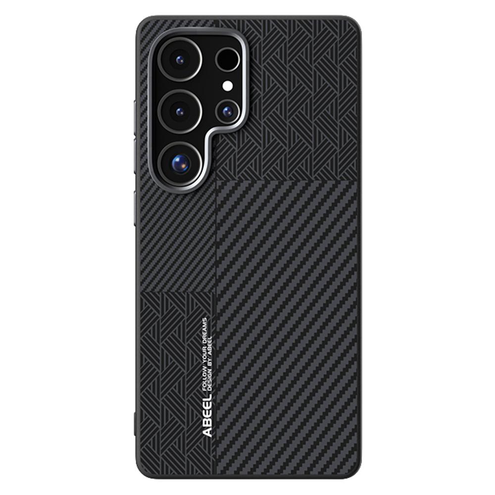 

ABEEL For Samsung Galaxy S25 Ultra Case PC+TPU+Aluminum Alloy+PU Leather Phone Cover Compatible with MagSafe Texture 1