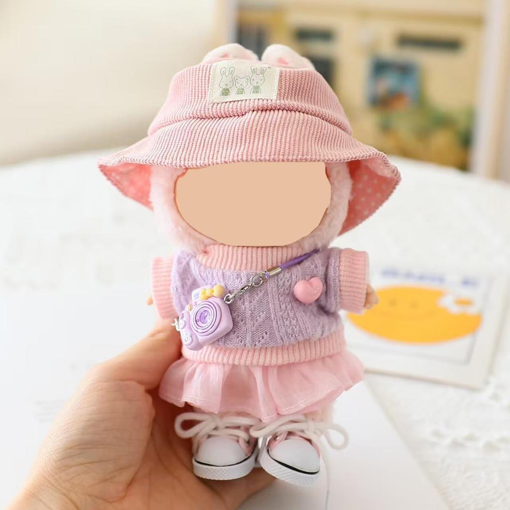 Stylish Kawaii Outfit Set 5 Pieces Plush Clothes 17cm Dolls Cartoon Toy Accessories