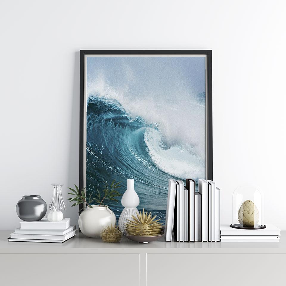 Black White Poster Sea Wave Canvas Painting Whale Wall Art Print Modern Picture For Living Room On The Wall Decor No Frame