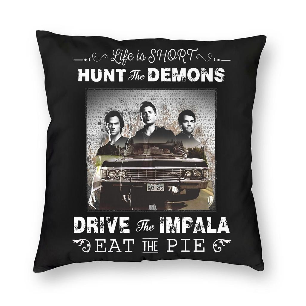 Supernatural Angel Pillowcase Printing Polyester Cushion Cover Decor Mark of Cain Throw Pillow Case Cover Seater Square Xcm