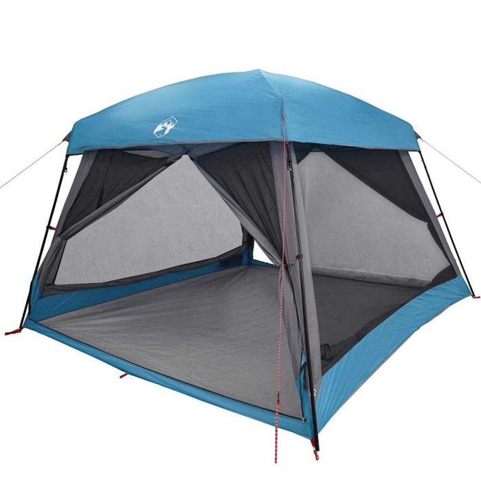 6 Person Family Cabin Tent Blue Waterproof