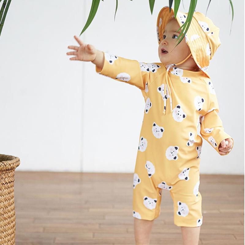 

Детский цельный купальник с героями мультфильмов 2 жёлтый