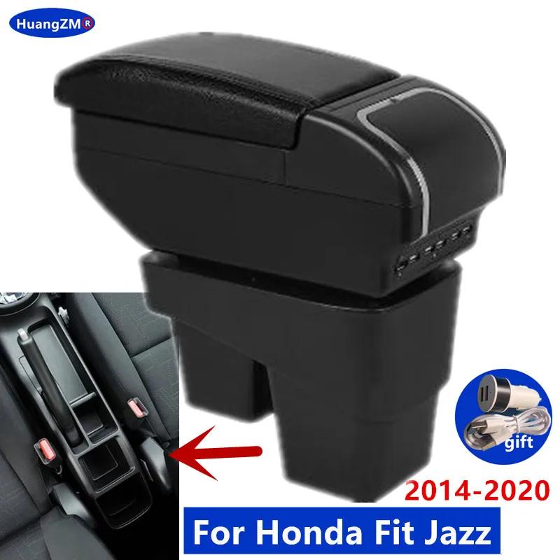 For Honda Fit Armrest For Honda Jazz /WRV Car Armrest Box 2014 2015 2016 2017 2018 2019 2020 Retrofit Parts Interior Storage Box