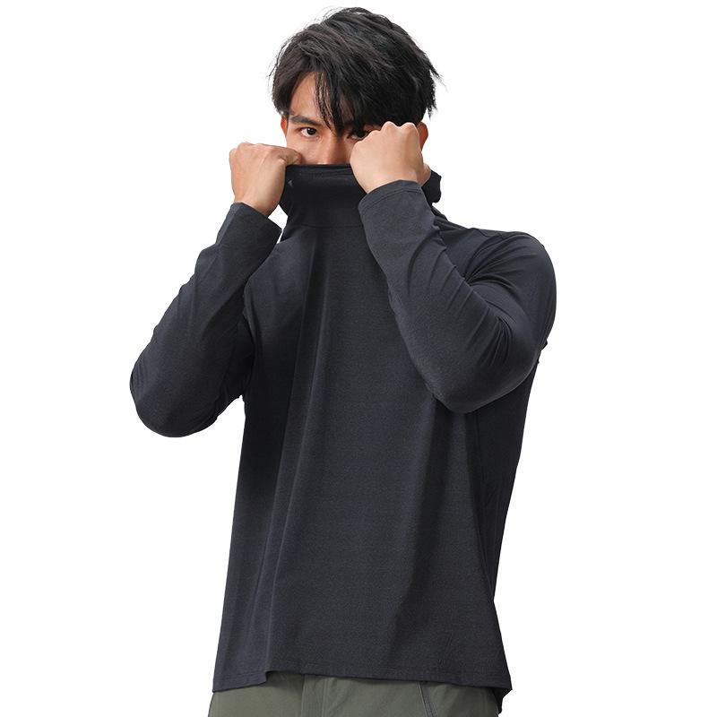 Men's Lightweight Quick-Dry Nylon Hoodie - Long Sleeve, Breathable Casual Sportswear for Autumn