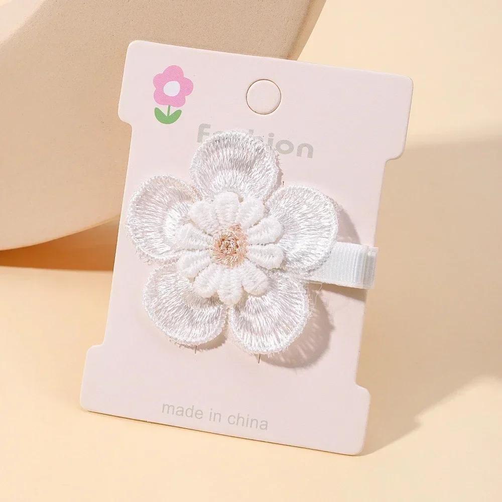 1/2/5 set Ins Daisy Flower Hair Clips Baby Girl Hairpins for Kids Lace White Barette Princess Hooks Infant Accessories Korean