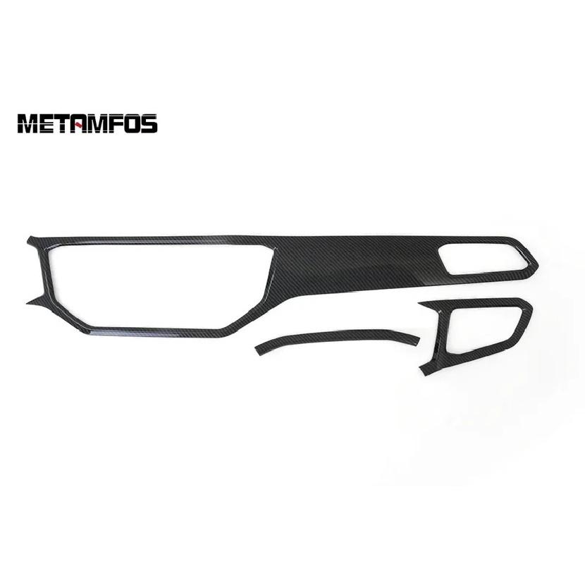 For Volkswagen VW T-Roc TROC 2018-  Carbon Fiber Center Console Dashboard Air Condition Vent Outlet Trim Accessories