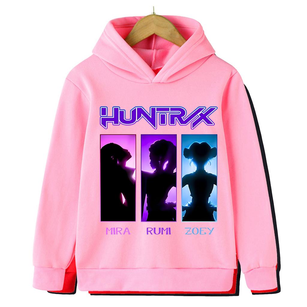 Fall and winter Kpop demon hunter children's hooded sweatshirt cute Kpop demon hunter tiger top Harajuku boys and girls