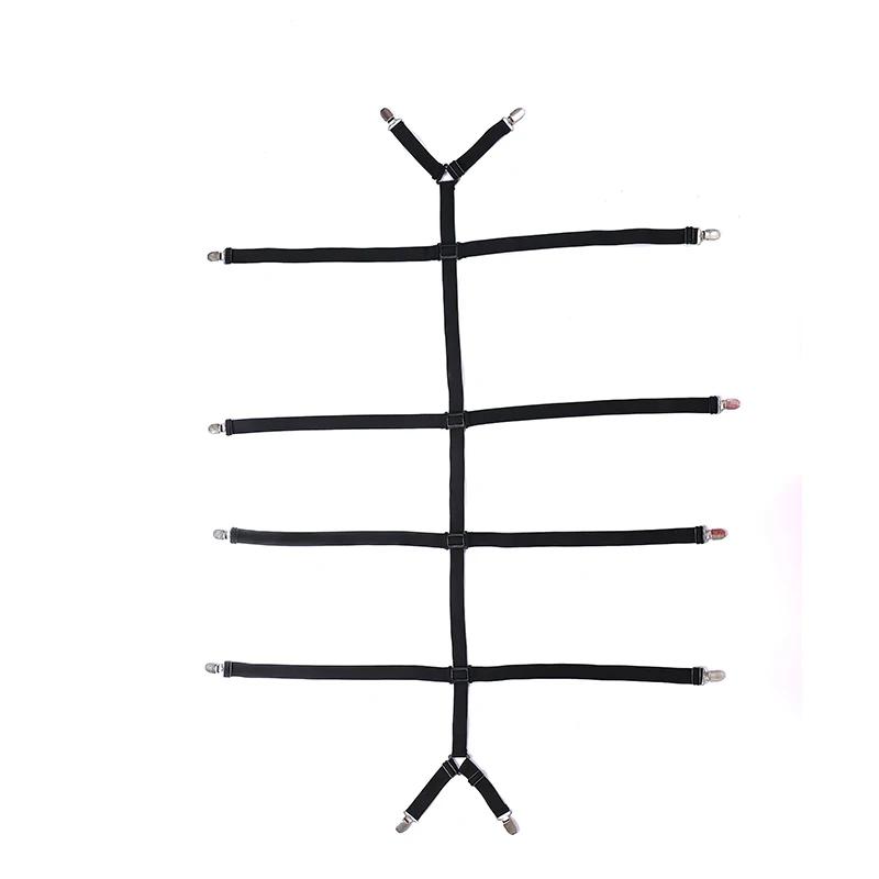 Bed Sheet Holder Adjustable Elastic 12 Clips Fixed Holder Mattress Clip Fasteners Cover Blankets Grippers Fixing Non-Slip Strap