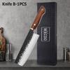 WXCOO Stainless Steel Kitchen Knife Utility Knife for Cooking Santoku Meat Cutting Hand Forged Butcher Chef Fruit BBQ Tools