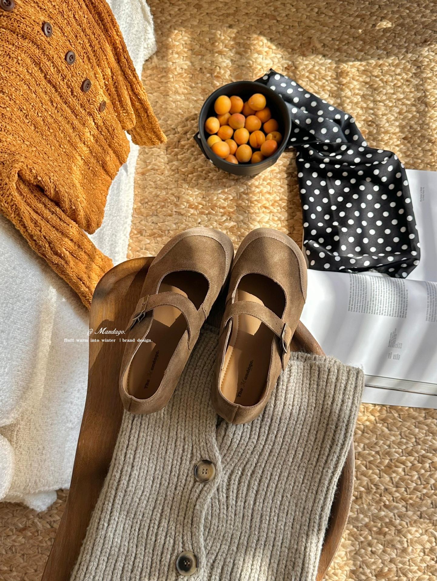 

Soft-soled Mary Jane shoes round head shallow mouth 2025 new commuter versatile one-word belt single shoes flat-soled women s shoes tide 39 верблюд