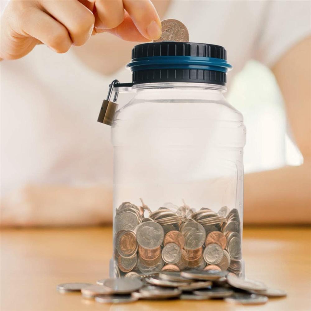 Digital LCD Counting Money Jar Electronic Piggy Bank Counter Coin Box Saving Coins Storage Box for USD EURO GBP Money Box Gifts