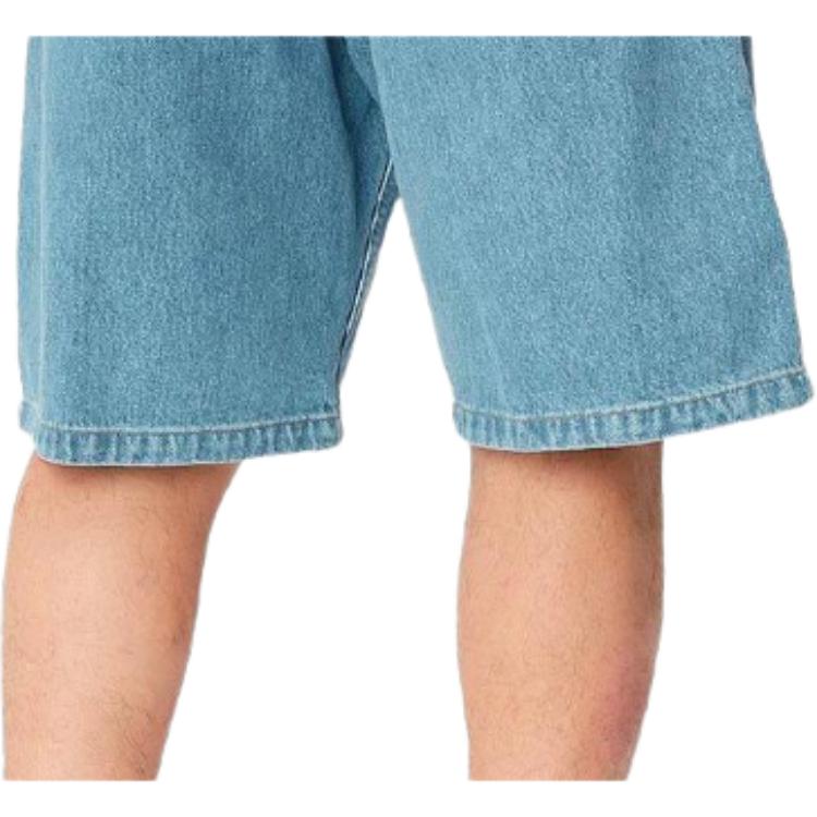 Carhartt WIP Solid Color Mid Waist Zipper Loose Fit Denim Shorts Men shorts Blue I031921-01-12