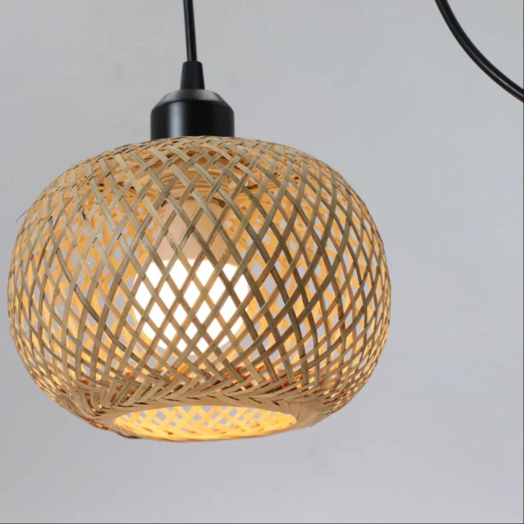 New Transform Your Indoor Space with This Elegant, Exquisite Hand-knitting Rattan Chandelier. Elevate Your Home with Style and S