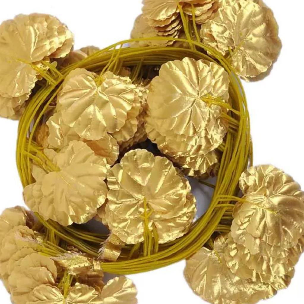 Golden Rattan Artificial Vine with Grape and Apple Leaves - Wedding Ceiling Hanging Decoration