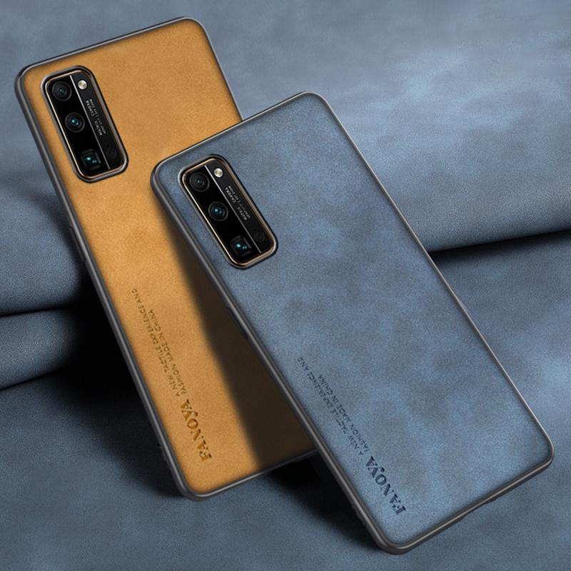 

Luxury PU Leather Case For Honor 30 Pro Plus Cover Matte Protection TPU Silicone Phone Case For Honor 30S 30i View 30 Pro Coque Honor View 30 Pro коричневий