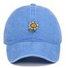 Korean Style Sunflower Embroidered Cotton Baseball Cap with Sun Protection