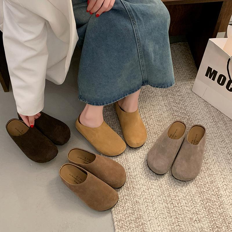 New Thick-soled Insole Height-increasing Shoes, Closed-toe Half-slipper Women's Shoes