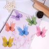 50Pcs 3D Organza Fabric Butterfly Appliques Double-layer Colorful Chiffon Butterfly Embroidered Patches Translucent